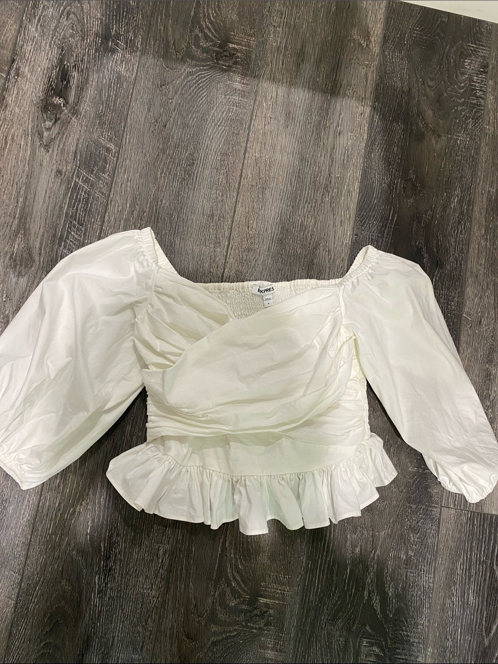 Express cropped ruffle blouse